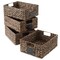 Casafield Water Hyacinth Pantry Baskets with Chalkboard Labels and Chalk Marker, Woven Storage Bin Organizers for Kitchen Shelves